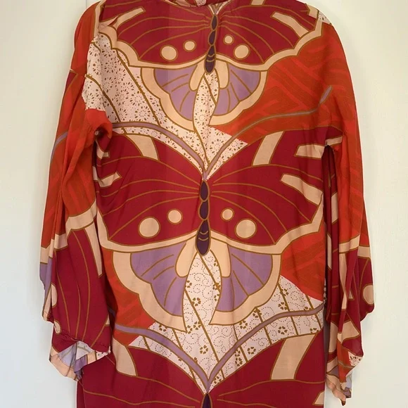 Novella Royale - The Georgia Robe in Red Butterfly Size Small - Picture 8 of 16